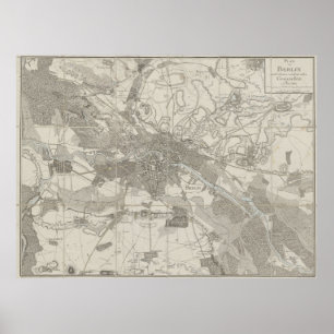 Póster Mapa de Berlín, Plano de la Ciudad, Distrito Circu