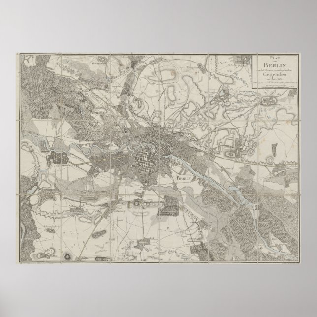 Póster Mapa de Berlín, Plano de la Ciudad, Distrito Circu (Frente)