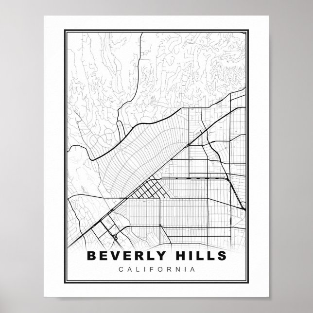 Póster Mapa de Beverly Hills (Frente)