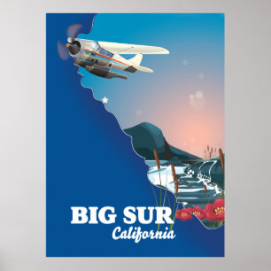 Póster Mapa de Big Sur California