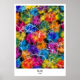 Póster Mapa de Bijie China