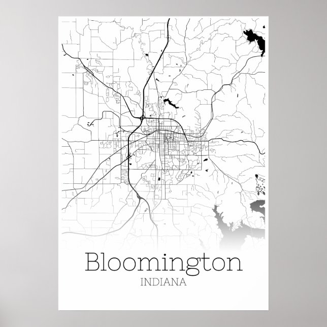 Póster Mapa de Bloomington - Indiana - Poster de Mapa de  (Frente)