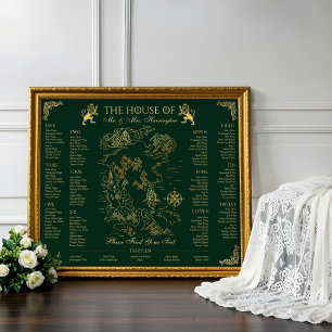 Póster Mapa de Bodas de Fantasía Medieval Royal Muse 13 a