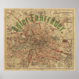 Póster Mapa de bolsillo de Berlín c.1897 – Plan de Kiessl