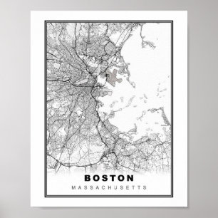 Póster Mapa de Boston