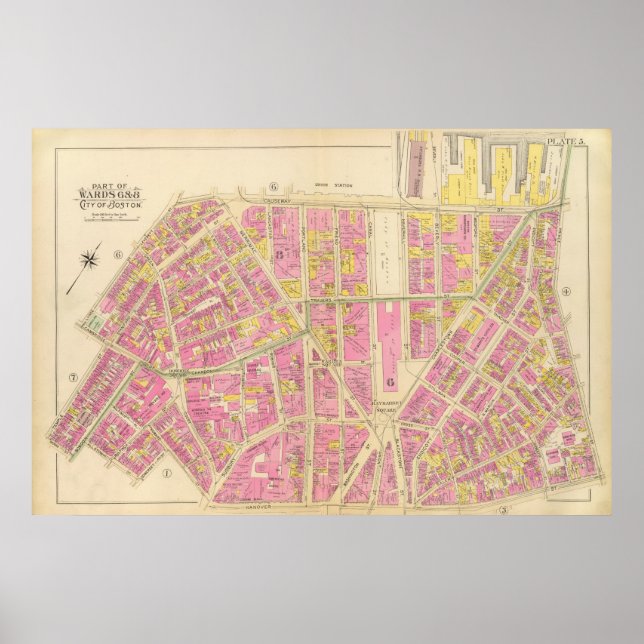 Póster Mapa de Boston 28 (Frente)