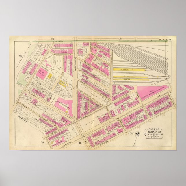 Póster Mapa de Boston 4 (Frente)