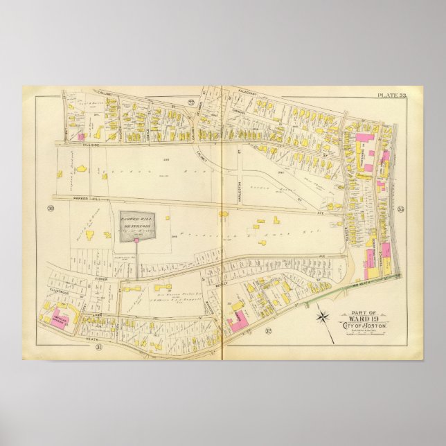 Póster Mapa de Boston 5 (Frente)