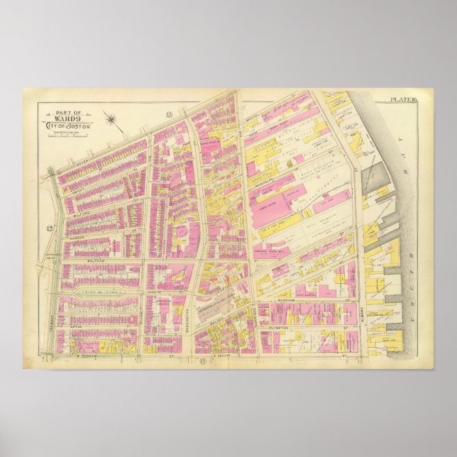 Póster Mapa de Boston 8 (Frente)