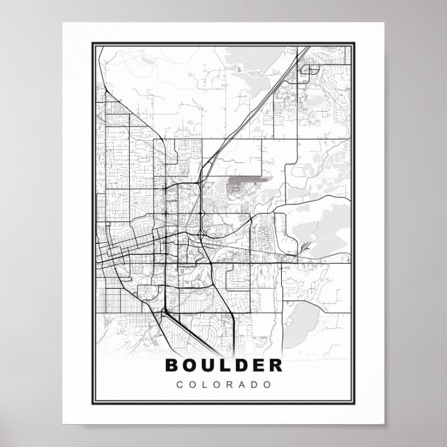 Póster Mapa de Boulder (Frente)