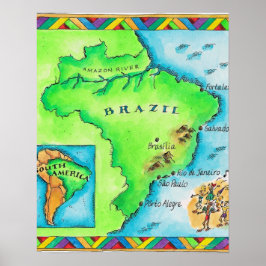 Póster Mapa de Brasil
