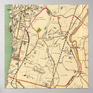Póster Mapa de Briarcliff Manor, Nueva York, 1908