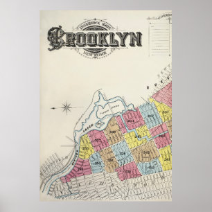 Póster Mapa de Brooklyn