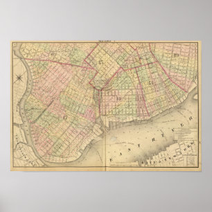 Póster Mapa de Brooklyn del Sec 1