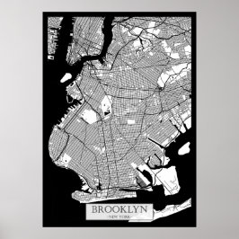 Póster Mapa de Brooklyn Nueva York