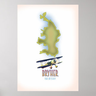 Póster Mapa de Bryher islas Sorlingas