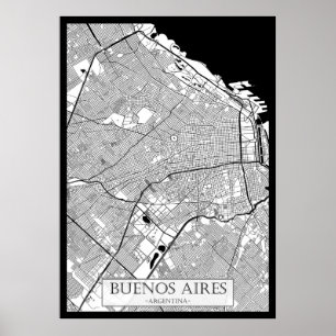 Póster Mapa de Buenos Aires Argentina