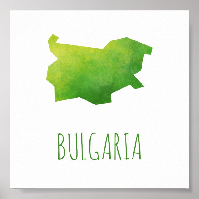 Póster Mapa de Bulgaria (Frente)