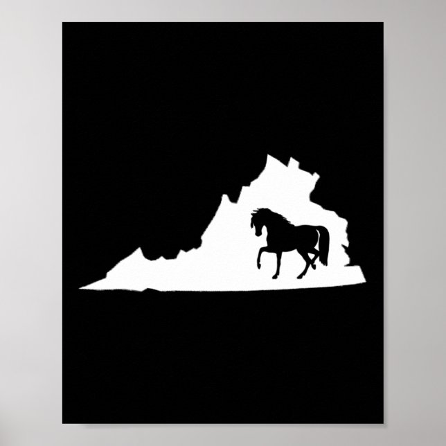 Póster Mapa de caballos de Virginia (Frente)