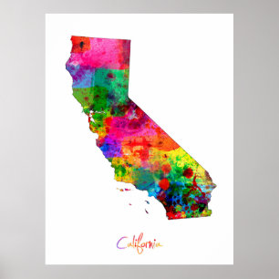 Póster Mapa de California