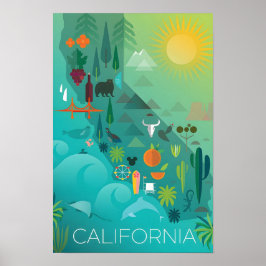 Póster Mapa de California Impreso