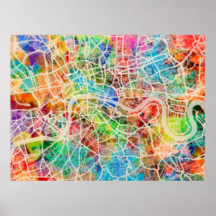 Póster Mapa de calle de Londres Inglaterra