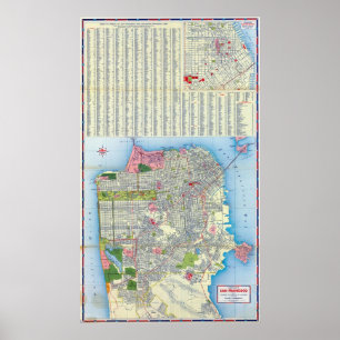 Póster Mapa de calle de San Francisco