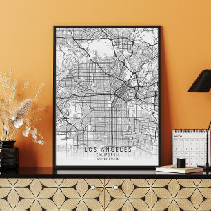 Póster Mapa de calles contemporáneo de Los Ángeles Califo