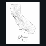 Póster Mapa de calles mínimas de California<br><div class="desc">Mapa de calles mínimas de California</div>