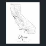 Póster Mapa de calles mínimas de California<br><div class="desc">Mapa de calles mínimas de California</div>