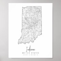 Mapa de calles mínimas de Indiana