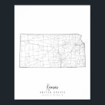 Póster Mapa de calles mínimas de Kansas<br><div class="desc">Mapa de calles mínimas de Kansas</div>