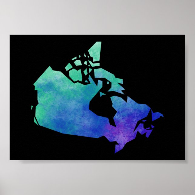 Póster Mapa de Canadá (Frente)