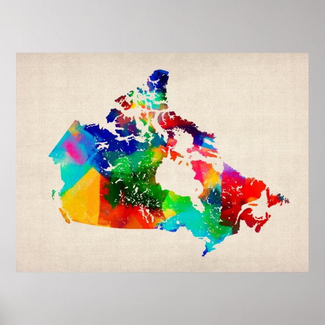 Póster Mapa de Canadá (Frente)