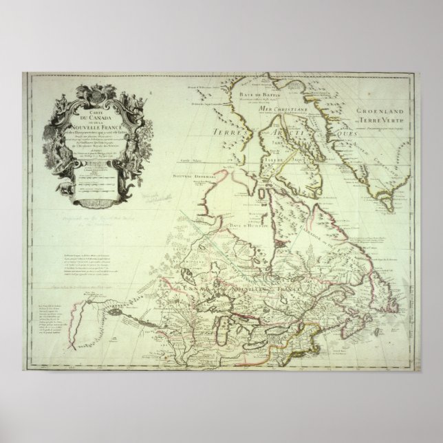 Póster Mapa de Canadá (Frente)