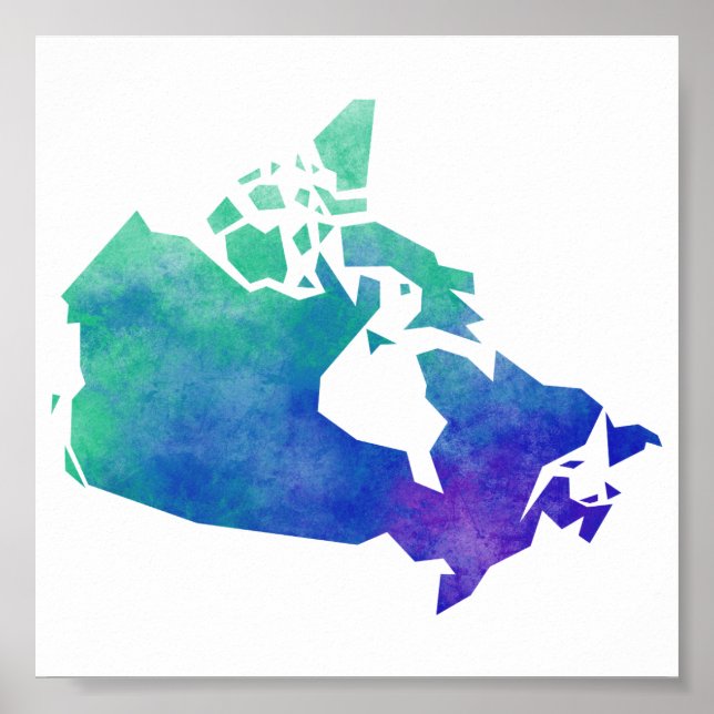 Póster Mapa de Canadá (Frente)