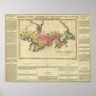 Póster Mapa De Canadá Superior E Inferior