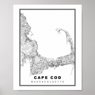Póster Mapa de Cape Cod
