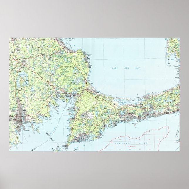 Póster Mapa de Cape Cod (1986) (Frente)