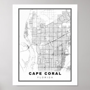 Póster Mapa de Cape Coral