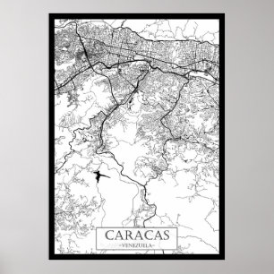 Póster Mapa de Caracas Venezuela