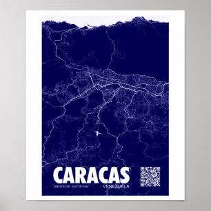 Póster Mapa de Caracas - Venezuela Travel City Map