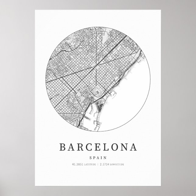 Póster Mapa de caricaturas de Barcelona (Frente)