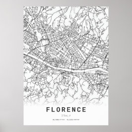 Póster Mapa de caricaturas de Florencia City