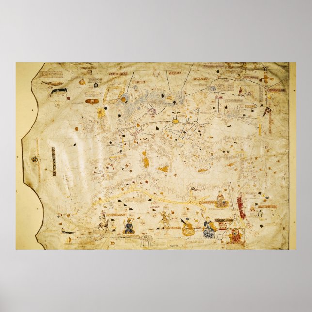 Póster Mapa de Carlos V, Mapa de Mecia (Frente)