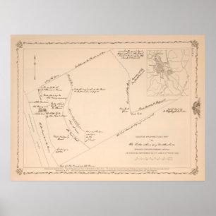 Póster Mapa de Casas de Boyhood Homestead de George Washi
