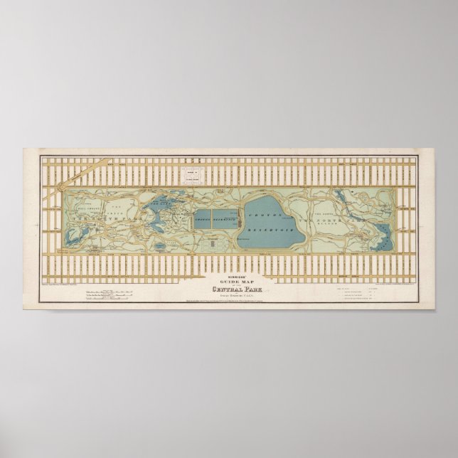 Póster Mapa de Central Park de 1875 (Frente)