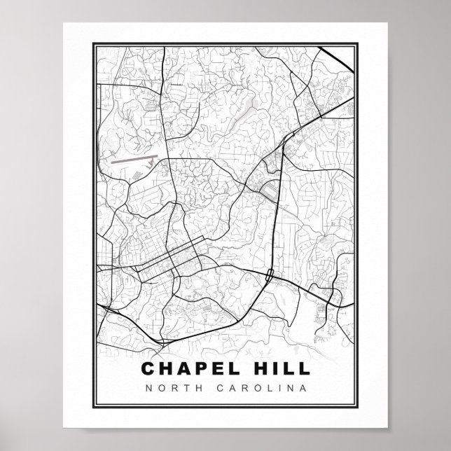 Póster Mapa de Chapel Hill (Frente)