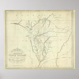 Póster Mapa de Cherokee