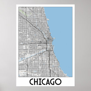 Póster Mapa de Chicago